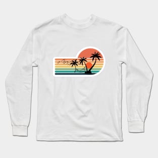 Relaxing Ocean Sea Shore Palm tree Long Sleeve T-Shirt